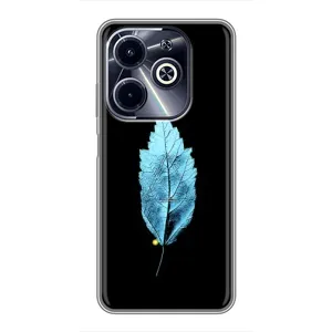 Чехол с картинками на черном фоне для Infinix Hot 40i (Листочек)