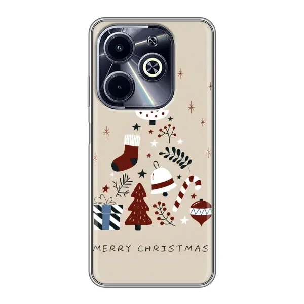 Чехол с рисунком «Merry Christmas» для Infinix Hot 40i