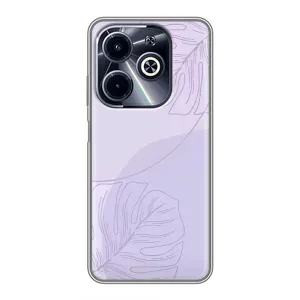 Чехол цветочный дизайн для Infinix Hot 40i (Монстера фиолетовая)