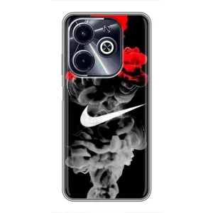 Силиконовый Чехол на Infinix Hot 40i с картинкой Nike (Nike дым)
