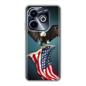 Чехол Флаг USA для Infinix Hot 40i (Орел и флаг)
