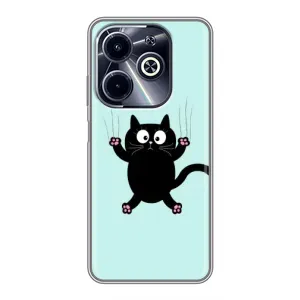 Силіконовий чохол з котиком для Infinix Hot 40i (Падаючий кіт)