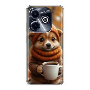 Друкований чохол 'Звірята з кавою' для Infinix Hot 40i (Песик з кавою)