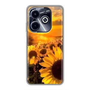 Чехол с Цветами для Infinix Hot 40i (поле подсолнухов)