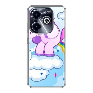 Чехол Unicorn на Infinix Hot 40i (Радуга единорожка)