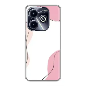 Чехол цветочный дизайн для Infinix Hot 40i (Розовый фон)