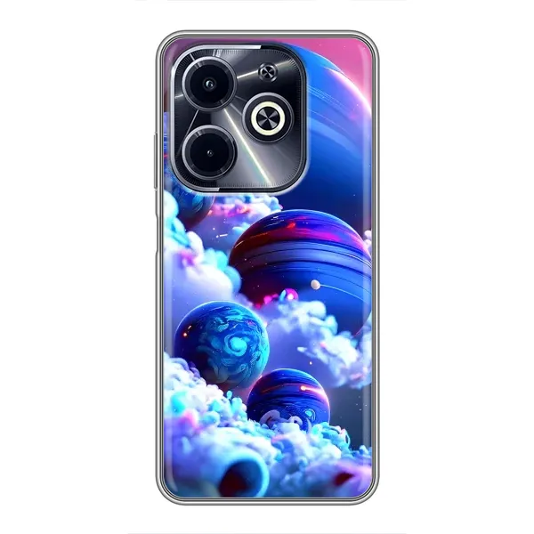 Чехол с рисунком «Синие планеты» для Infinix Hot 40i Чехол с рисунком «Синие планеты» для Infinix Hot 40i