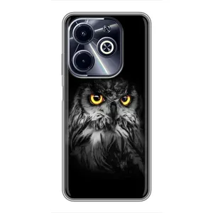 Чохли з принтом СОВИ для Infinix Hot 40i (Сова на чорному)