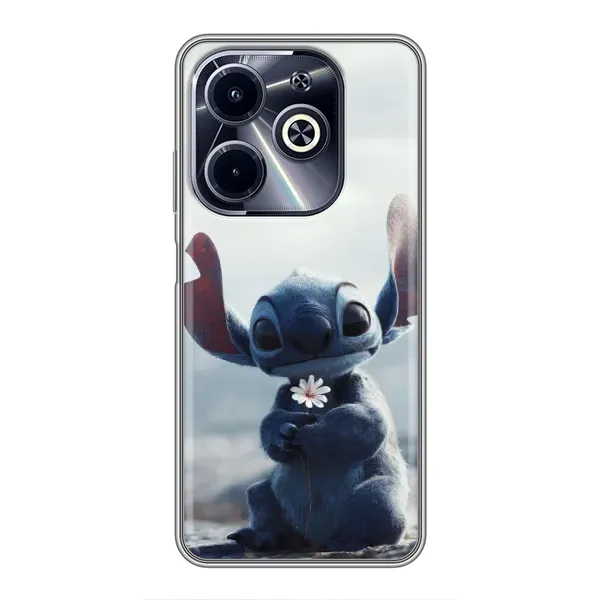 Чехол с рисунком «Стич с цветочком» для Infinix Hot 40i Чехол с рисунком «Стич с цветочком» для Infinix Hot 40i
