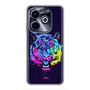 Силіконовий бампер з картинкою звірів для Infinix Hot 40i (Тигр-Арт)