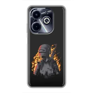 Чохол з картинкою "Герой Pubg" на Infinix Hot 40i (В полум'ї)