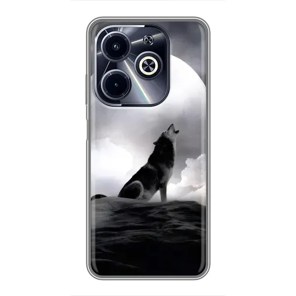 Чехол с рисунком «Волк и луна» для Infinix Hot 40i Чехол с рисунком «Волк и луна» для Infinix Hot 40i