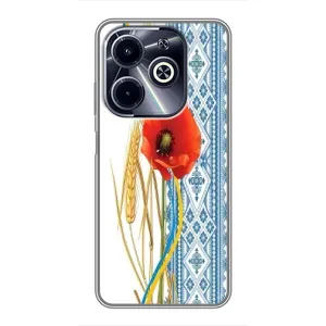 Силиконовый Чехол на Infinix Hot 40i с картинкой Вышиванки (Вышиванка с цветком)
