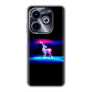 Силіконовий бампер з картинкою звірів для Infinix Hot 40i (Яскравий олень)