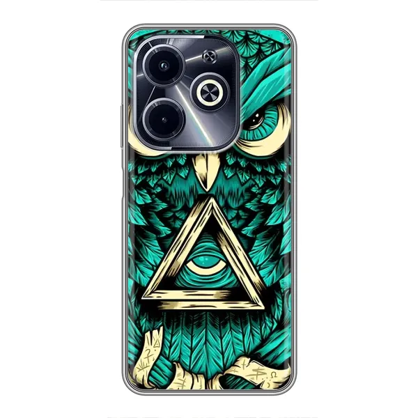 Чехол с рисунком «Зеленая сова» для Infinix Hot 40i Чехол с рисунком «Зеленая сова» для Infinix Hot 40i