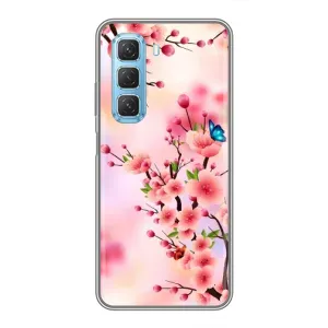 Чехол с принтом САКУРЫ на Infinix Hot 50 5G (Бабочки на сакуре)