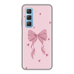 Чехол банты для Infinix Hot 50 5G (Бант на розовом)