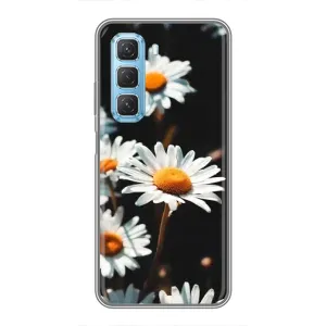Чехол с ромашками на Infinix Hot 50 5G (Белые ромашки)