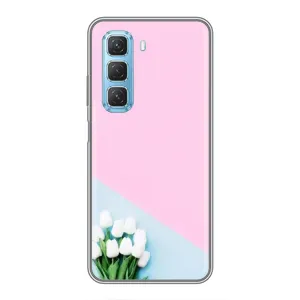Чехлы с картинкой (Тюльпаны) на Инфиникс Хот 50 5G (Белые тюльпаны)