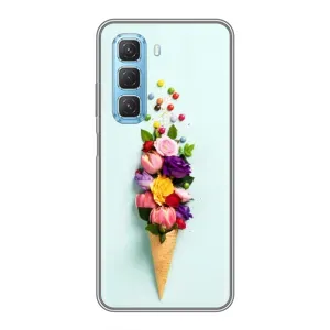 Чехлы с тематикой "ЦВЕТЫ" на Infinix Hot 50 5G (Цветок-мороженное)