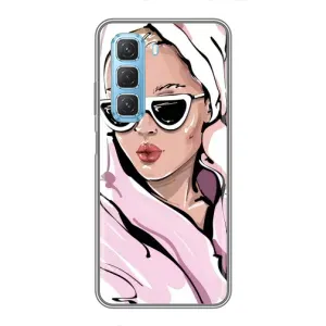 Чехол с картинкой Модные Девчонки Infinix Hot 50 5G (Девушка в халате)