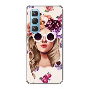 Чехол с картинкой Модные Девчонки Infinix Hot 50 5G (Девушка в очках)