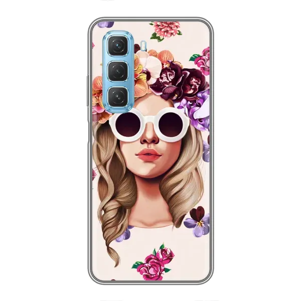 Чехол с рисунком «Девушка в очках» для Infinix Hot 50 5G Чехол с рисунком «Девушка в очках» для Infinix Hot 50 5G