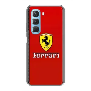 Силиконовый бампер с картинкой машины на Infinix Hot 50 5G (Ferrari Logo)