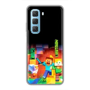 Чехлы для Infinix Hot 50 5G (Персонажи Майн Крафт) (Герой Майнкрафт)