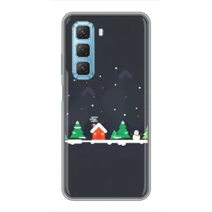 Силіконовий бампер на різдво для Infinix Hot 50 5G (Місто зимове)