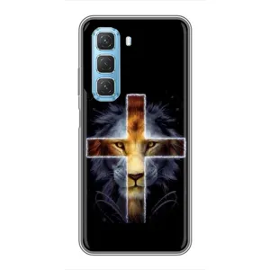 Чехлы для Инфиникс Хот 50 5G (Крест Иисуса) (Иисус Лев)
