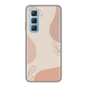Чехол цветочный дизайн для Infinix Hot 50 5G (Коричневый фон)