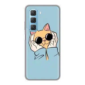 Бампер с изображением Котиков для Инфиникс Хот 50 5G (КОТИК в очках)