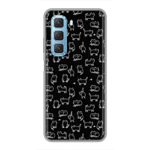 Чехол на тематику: Коты для Infinix Hot 50 5G (Котики на черном)