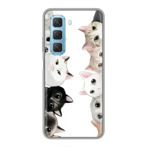 Силиконовый чехол с котиком для Infinix Hot 50 5G (Коты)