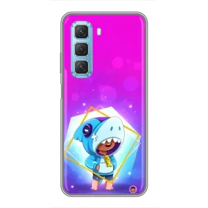 Чехол Бравл Старс для Infinix Hot 50 5G (Леон в костюме Акулы)