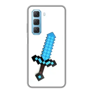 Чехлы для Infinix Hot 50 5G (Персонажи Майн Крафт) (Меч)