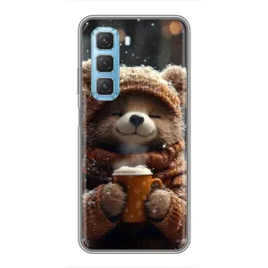 Печатный чехол «Зверята с кофе» для Infinix Hot 50 5G (Медвежонок с кофе)