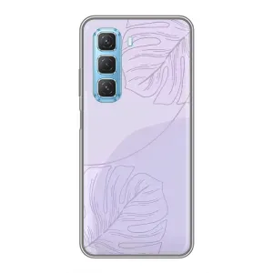 Чехол цветочный дизайн для Infinix Hot 50 5G (Монстера фиолетовая)