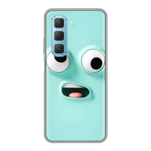 Силиконовые Чехлы (смешные стикеры) для Infinix Hot 50 5G (Забавное мятное лицо)
