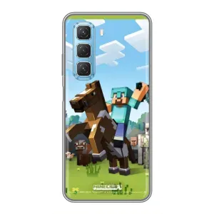 Чехлы для Infinix Hot 50 5G (Персонажи Майн Крафт) (На коне)