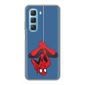 Чехол Супергерой Человека Паука на Infinix Hot 50 5G (На паутине)