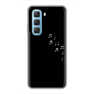 Чехол с картинками на черном фоне для Infinix Hot 50 5G (Ноты)