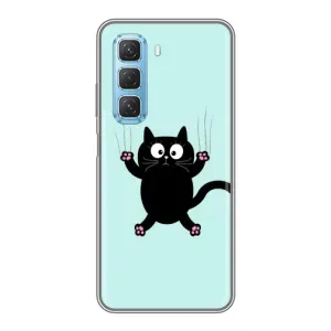 Силиконовый чехол с котиком для Infinix Hot 50 5G (Падающий кот)