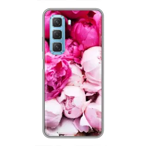 Силиконовый бампер с принтом (цветочки) на Инфиникс Хот 50 5G (Пионы)