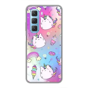 Чехол Unicorn на Infinix Hot 50 5G (Радуга и Единорог)