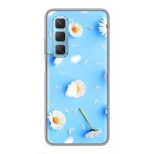 Чехол с Цветами для Infinix Hot 50 5G (ромашки на голубом)