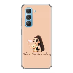 Силиконовый Чехол на Infinix Hot 50 5G с картинкой Стильных Девушек (С собакой)