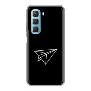 Чехол с картинками на черном фоне для Infinix Hot 50 5G (Самолетик)