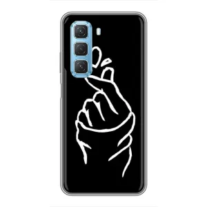 Чехлы (Знак сердечка) на Infinix Hot 50 5G (Сердце на черном)